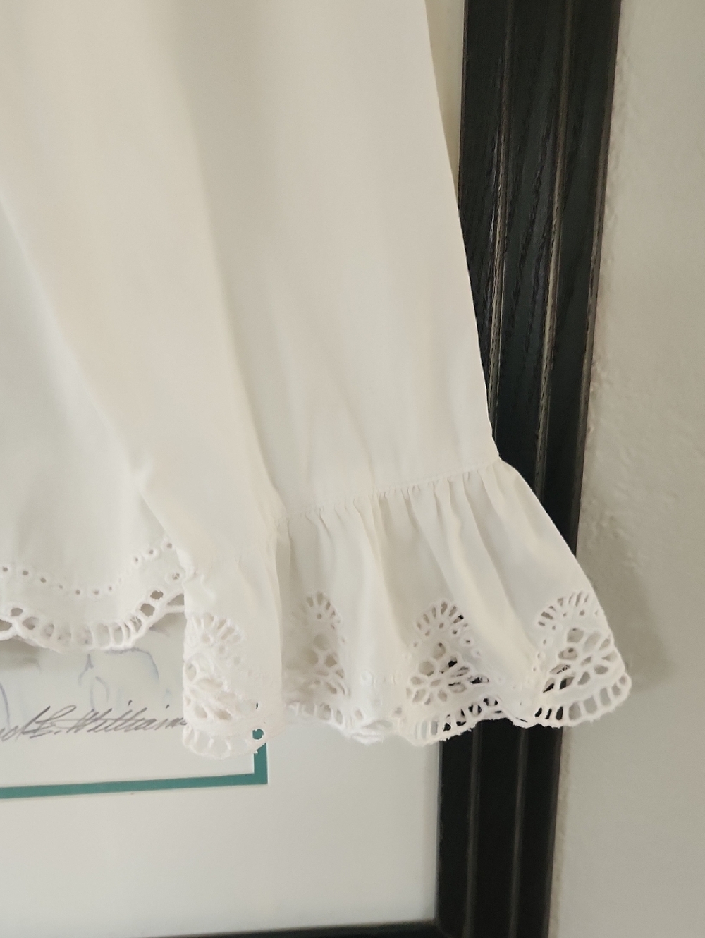 Coldwater Creek White Cotton Eyelet Embroidered Lace Coastal Beachy Romantic - Picture 3 of 6